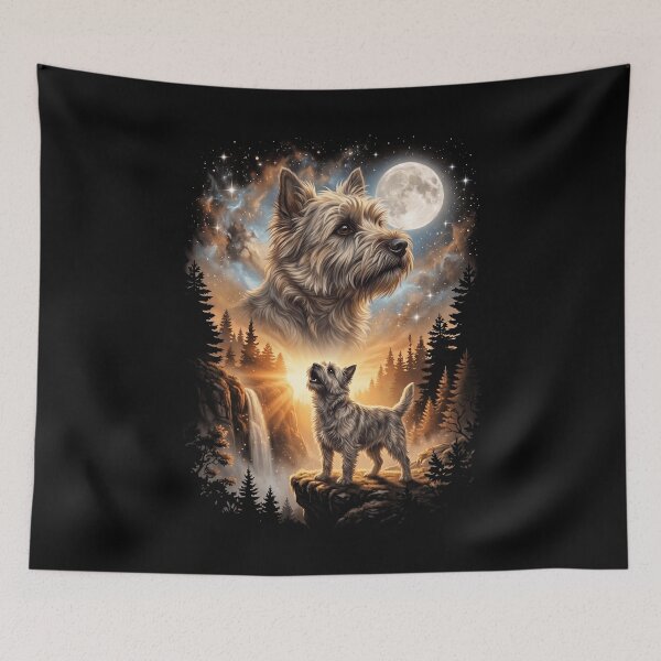 Item preview, Cairn Terrier Howling Moon Art Dog Mom Dad Lover designed and sold by dian-rody-crest.