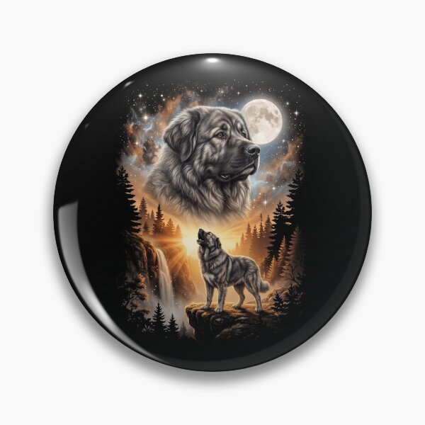 Item preview, Caucasian Shepherd Dog Howling Moon Art Dog Mom Dad Lover designed and sold by dian-rody-crest.
