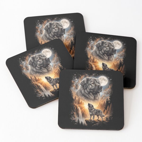 Item preview, Caucasian Shepherd Dog Howling Moon Art Dog Mom Dad Lover designed and sold by dian-rody-crest.