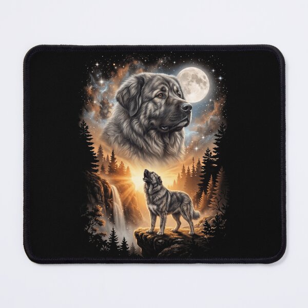 Item preview, Caucasian Shepherd Dog Howling Moon Art Dog Mom Dad Lover designed and sold by dian-rody-crest.