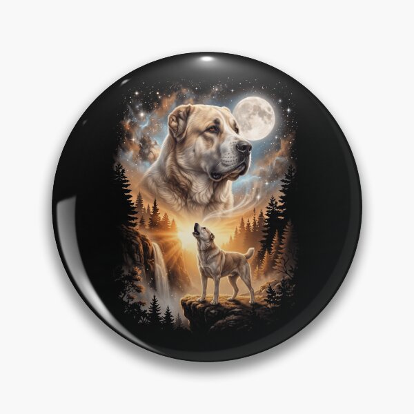Item preview, Central Asian Shepherd Dog Howling Moon Art Dog Mom Dad Lover designed and sold by dian-rody-crest.