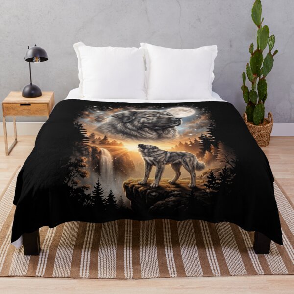 Item preview, Caucasian Shepherd Dog Howling Moon Art Dog Mom Dad Lover designed and sold by dian-rody-crest.