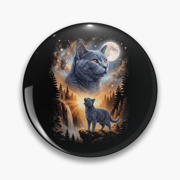 Item preview, Chartreux Howling Moon Art Cat Mom Dad Lover designed and sold by dian-rody-crest.