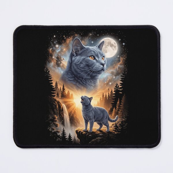 Item preview, Chartreux Howling Moon Art Cat Mom Dad Lover designed and sold by dian-rody-crest.
