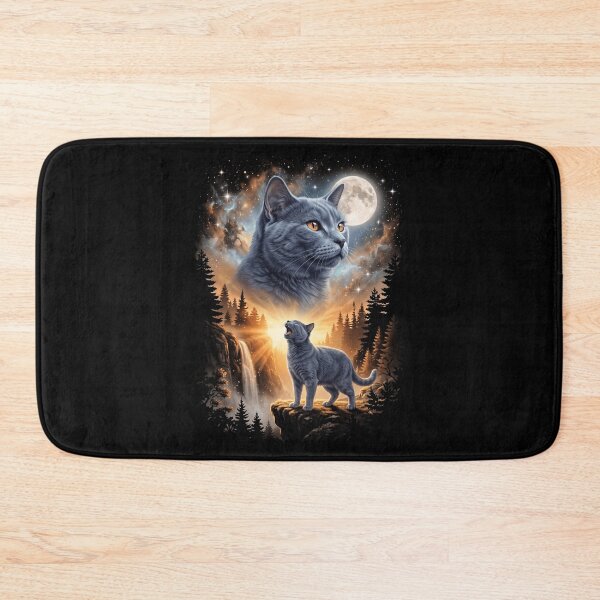 Item preview, Chartreux Howling Moon Art Cat Mom Dad Lover designed and sold by dian-rody-crest.