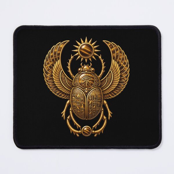 Item preview, Tiger Eye Scarab | Ancient Egyptian Hieroglyphics Art designed and sold by Zaru Art Studio.