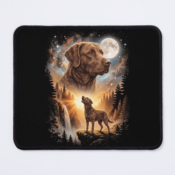 Item preview, Chesapeake Bay Retriever Howling Moon Art Dog Mom Dad Lover designed and sold by dian-rody-crest.