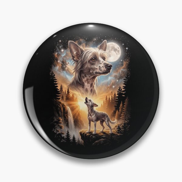 Item preview, Chinese Crested Dog Howling Moon Art Dog Mom Dad Lover designed and sold by dian-rody-crest.