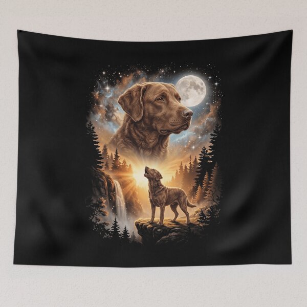 Item preview, Chesapeake Bay Retriever Howling Moon Art Dog Mom Dad Lover designed and sold by dian-rody-crest.