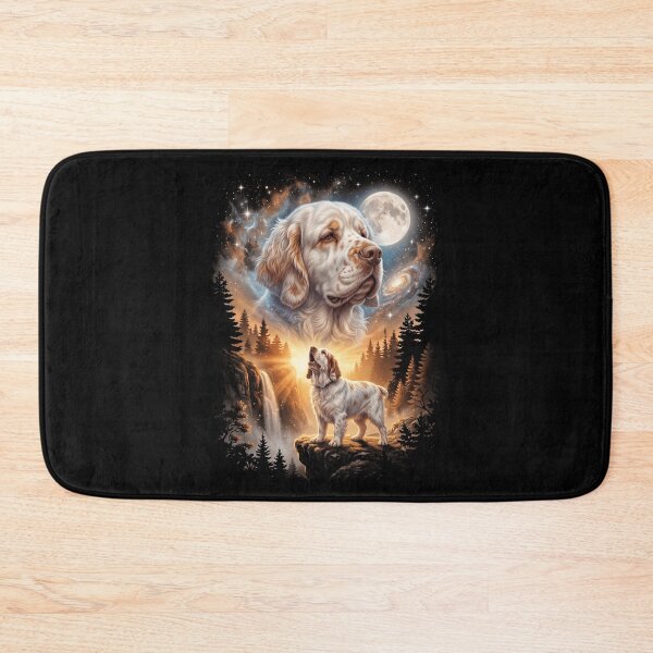 Item preview, Clumber Spaniel Howling Moon Art Dog Mom Dad Lover designed and sold by dian-rody-crest.