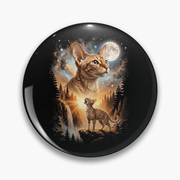 Item preview, Cornish Rex Howling Moon Art Cat Mom Dad Lover designed and sold by dian-rody-crest.