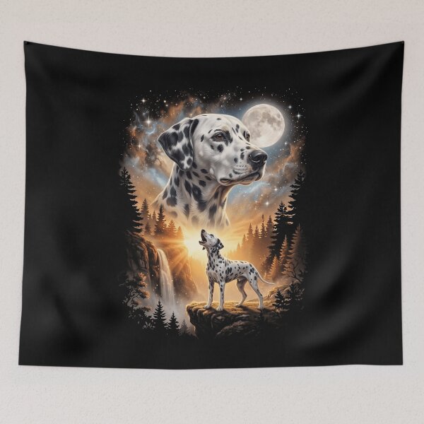 Item preview, Dalmatian Howling Moon Art Dog Mom Dad Lover designed and sold by dian-rody-crest.