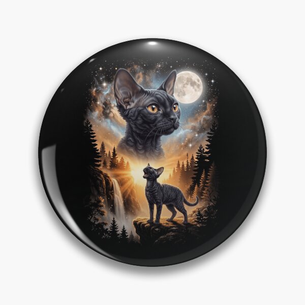 Item preview, Devon Rex Howling Moon Art Cat Mom Dad Lover designed and sold by dian-rody-crest.