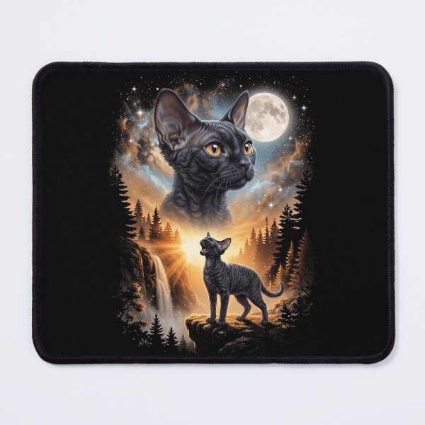 Item preview, Devon Rex Howling Moon Art Cat Mom Dad Lover designed and sold by dian-rody-crest.