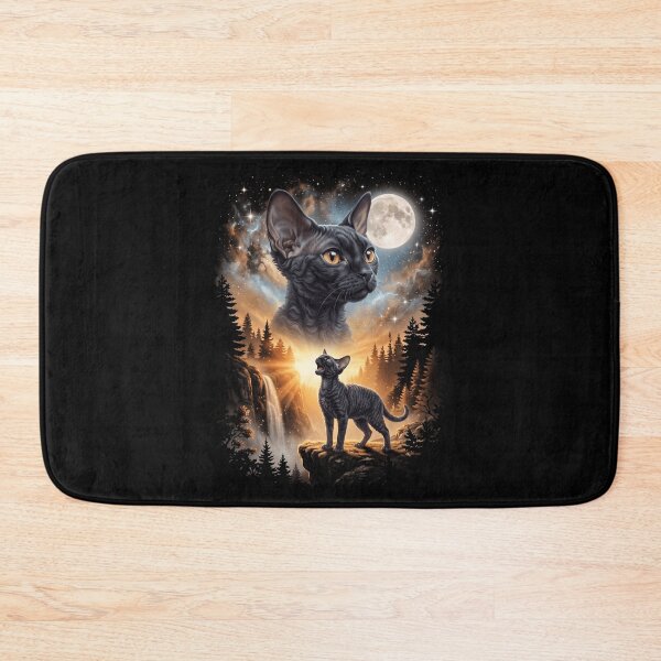 Item preview, Devon Rex Howling Moon Art Cat Mom Dad Lover designed and sold by dian-rody-crest.