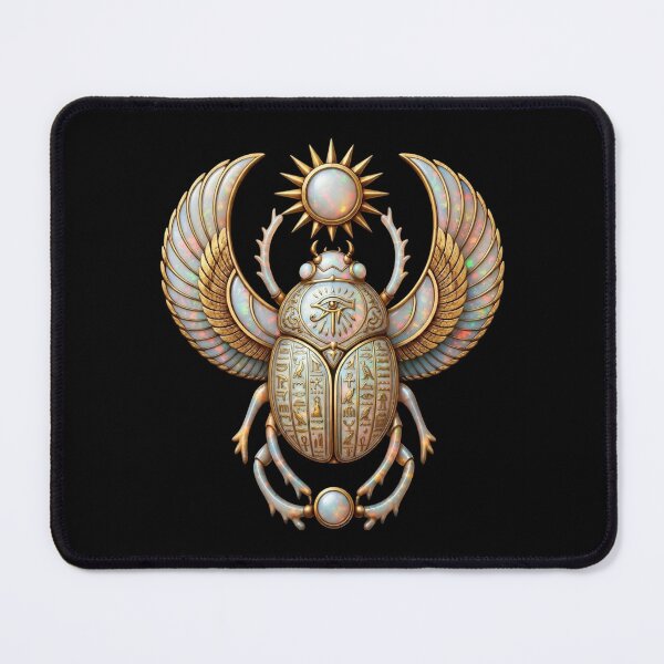 Item preview, Opal Scarab | Ancient Egyptian Hieroglyphics Art designed and sold by Zaru Art Studio.