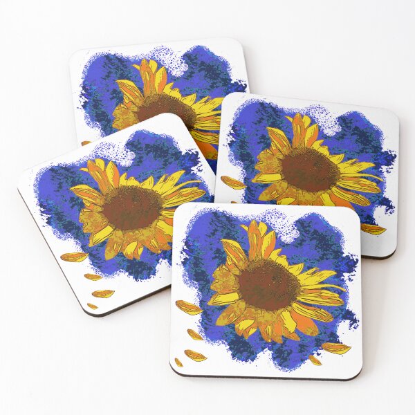 Item preview, Sunflower motif with BG, give away flowers, summery shirts designed and sold by Kirei-Lily.