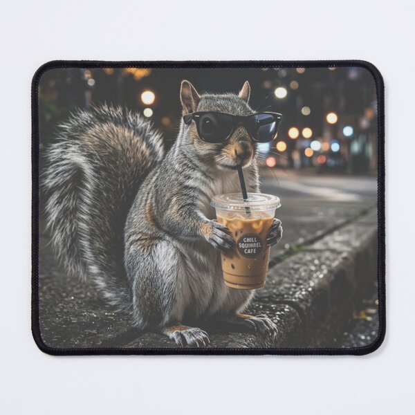 Item preview, Cool Squirrel Drinking Iced Coffee Wearing Sunglasses Meme designed and sold by raedattia.