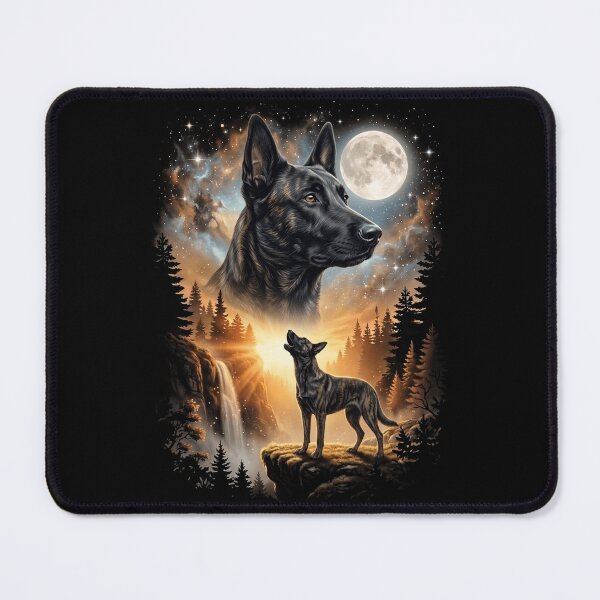 Item preview, Dutch Shepherd Howling Moon Art Dog Mom Dad Lover designed and sold by dian-rody-crest.