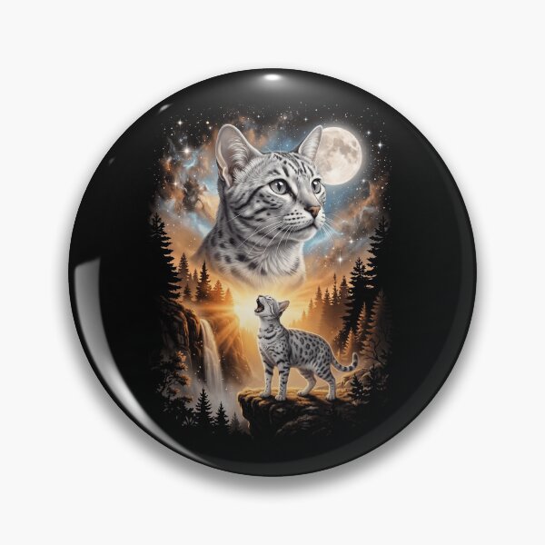 Item preview, Egyptian Mau Howling Moon Art Cat Mom Dad Lover designed and sold by dian-rody-crest.