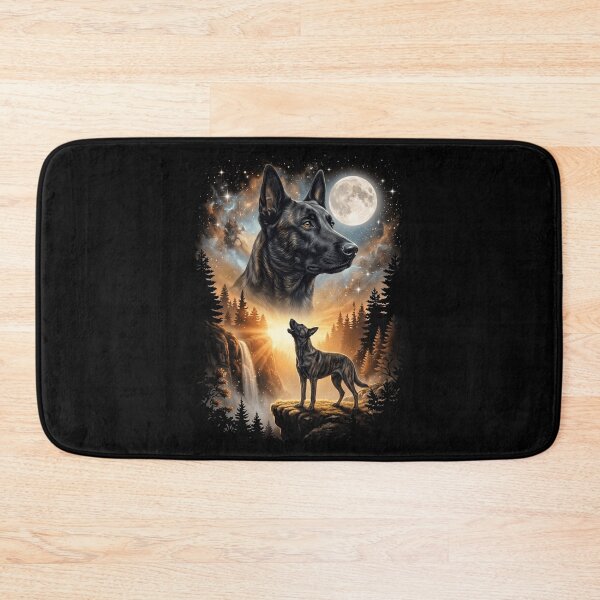 Item preview, Dutch Shepherd Howling Moon Art Dog Mom Dad Lover designed and sold by dian-rody-crest.