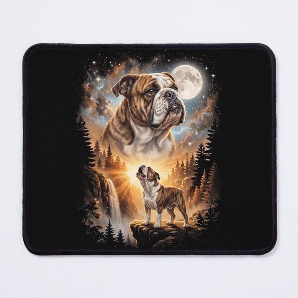 Item preview, English Bulldog Howling Moon Art Dog Mom Dad Lover designed and sold by dian-rody-crest.