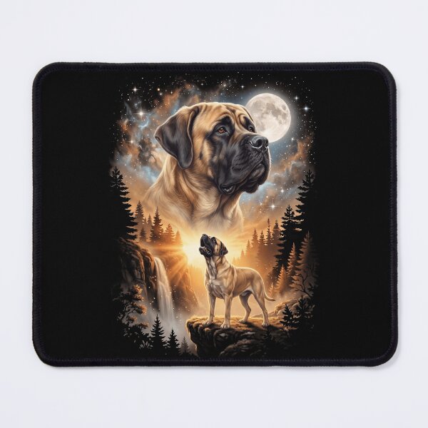 Item preview, English Mastiff Howling Moon Art Dog Mom Dad Lover designed and sold by dian-rody-crest.