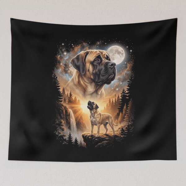 Item preview, English Mastiff Howling Moon Art Dog Mom Dad Lover designed and sold by dian-rody-crest.