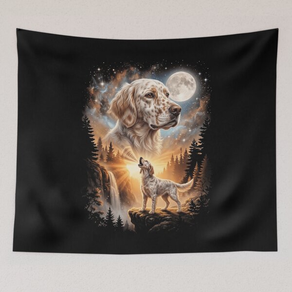 Item preview, English Setter Howling Moon Art Dog Mom Dad Lover designed and sold by dian-rody-crest.
