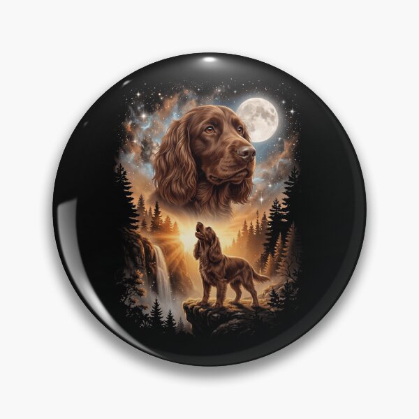 Item preview, Field Spaniel Howling Moon Art Dog Mom Dad Lover designed and sold by dian-rody-crest.