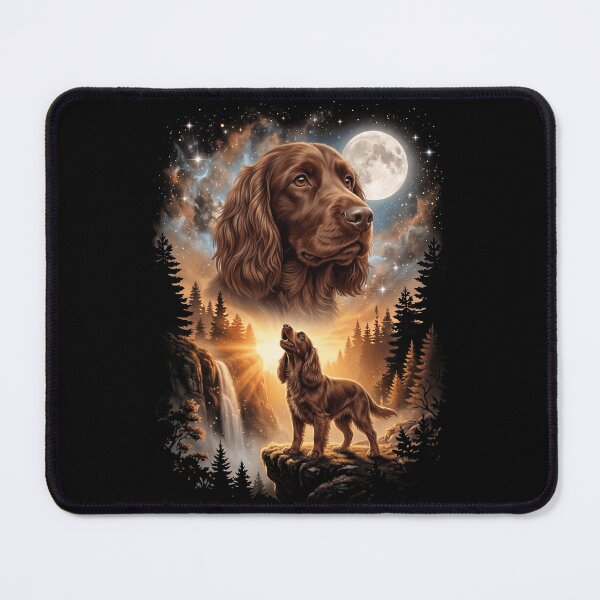 Item preview, Field Spaniel Howling Moon Art Dog Mom Dad Lover designed and sold by dian-rody-crest.