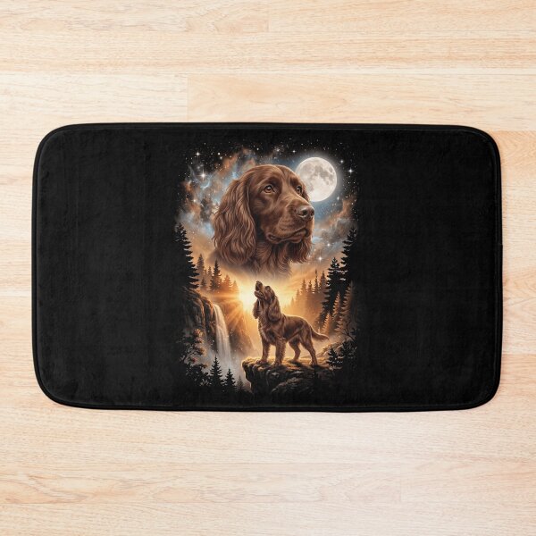 Item preview, Field Spaniel Howling Moon Art Dog Mom Dad Lover designed and sold by dian-rody-crest.