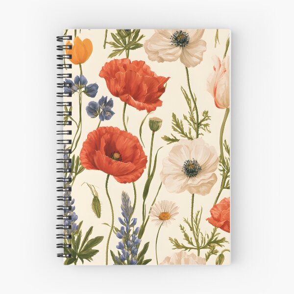 Item preview, Wildflower Meadow Botanical Pattern – Vintage Poppies, Anemones & Lupines Floral Design designed and sold by KAM-KAM-STORE.
