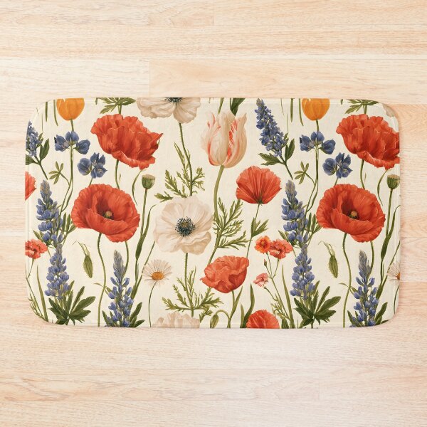 Item preview, Wildflower Meadow Botanical Pattern – Vintage Poppies, Anemones & Lupines Floral Design designed and sold by KAM-KAM-STORE.