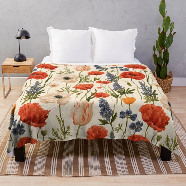 Item preview, Wildflower Meadow Botanical Pattern – Vintage Poppies, Anemones & Lupines Floral Design designed and sold by KAM-KAM-STORE.