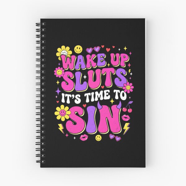 Item preview, Wake Up Sluts It's Time To Sin - Y2K Retro Aesthetic Typography designed and sold by dudelinart.
