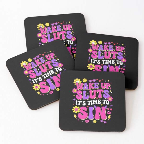 Item preview, Wake Up Sluts It's Time To Sin - Y2K Retro Aesthetic Typography designed and sold by dudelinart.
