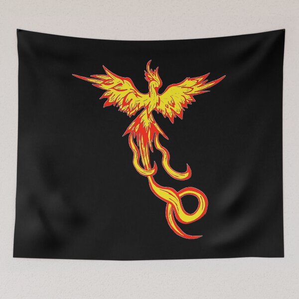 Item preview, flying fire creature sideways, fire bird designed and sold by Kirei-Lily.