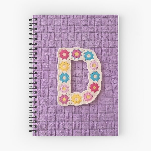 Item preview, Granny Square Letter D Floral Crochet Lavender designed and sold by LuisWorks.