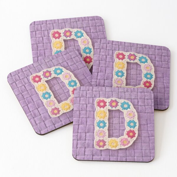 Item preview, Granny Square Letter D Floral Crochet Lavender designed and sold by LuisWorks.