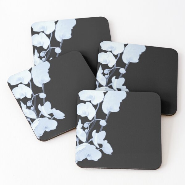 Item preview, abstract orchid corner pattern, exotic flower prints, nature motifs women designed and sold by Kirei-Lily.