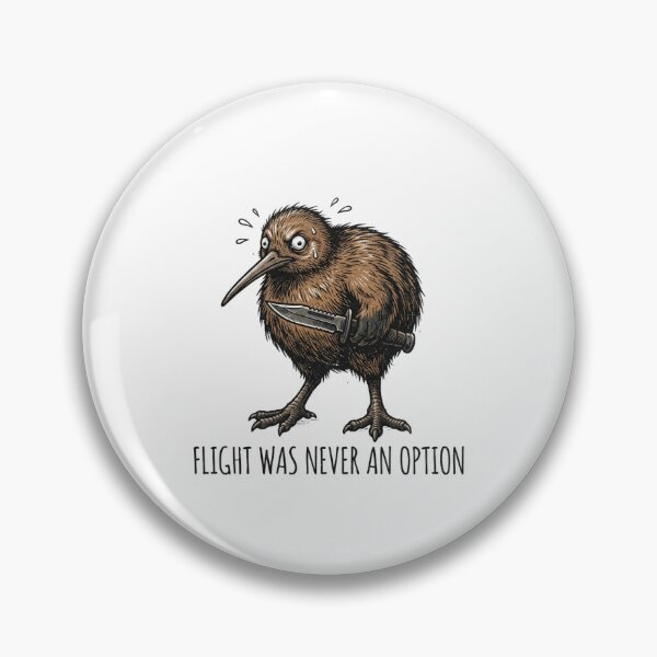 Item preview, Flight Was Never An Option Funny Kiwi Bird Knife Meme designed and sold by raedattia.