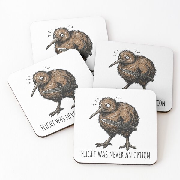 Item preview, Flight Was Never An Option Funny Kiwi Bird Knife Meme designed and sold by raedattia.