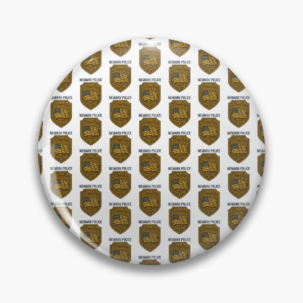 Item preview, Newark Police Retro Pixel Art Badge  Vintage 8-Bit American Flag Law Enforcement Design designed and sold by pawsome purrfect.