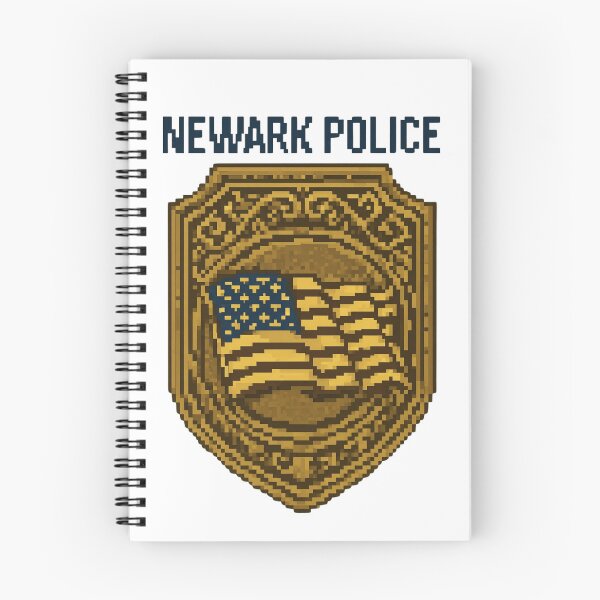 Item preview, Newark Police Retro Pixel Art Badge  Vintage 8-Bit American Flag Law Enforcement Design designed and sold by pawsome purrfect.