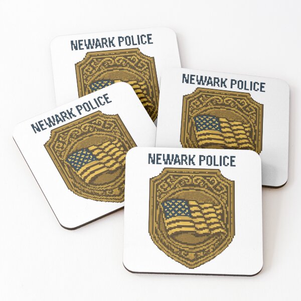 Item preview, Newark Police Retro Pixel Art Badge  Vintage 8-Bit American Flag Law Enforcement Design designed and sold by pawsome purrfect.