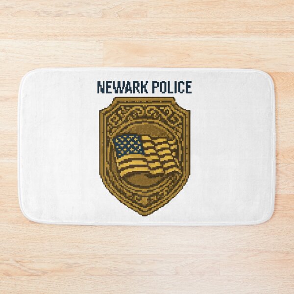 Item preview, Newark Police Retro Pixel Art Badge  Vintage 8-Bit American Flag Law Enforcement Design designed and sold by pawsome purrfect.