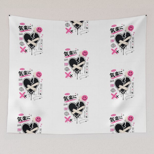 Item preview, Broken Heart Streetwear Japanese Urban Graffiti Aesthetic Graphic Tee  designed and sold by Popsystore2.