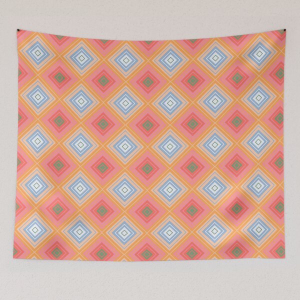 Item preview, Pastel Retro Geometric Diamond Pattern designed and sold by Zaya_art.