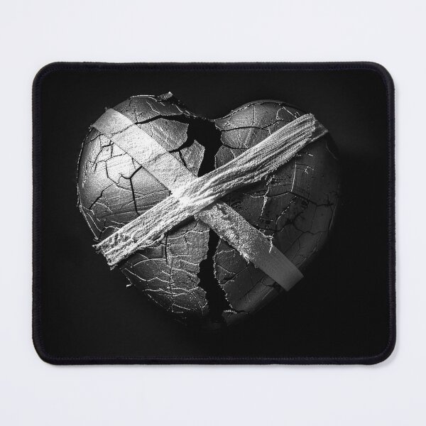 Item preview, Broken Heart Wrapped in Bandages Dark Emotional Healing Art designed and sold by inkoutninja.